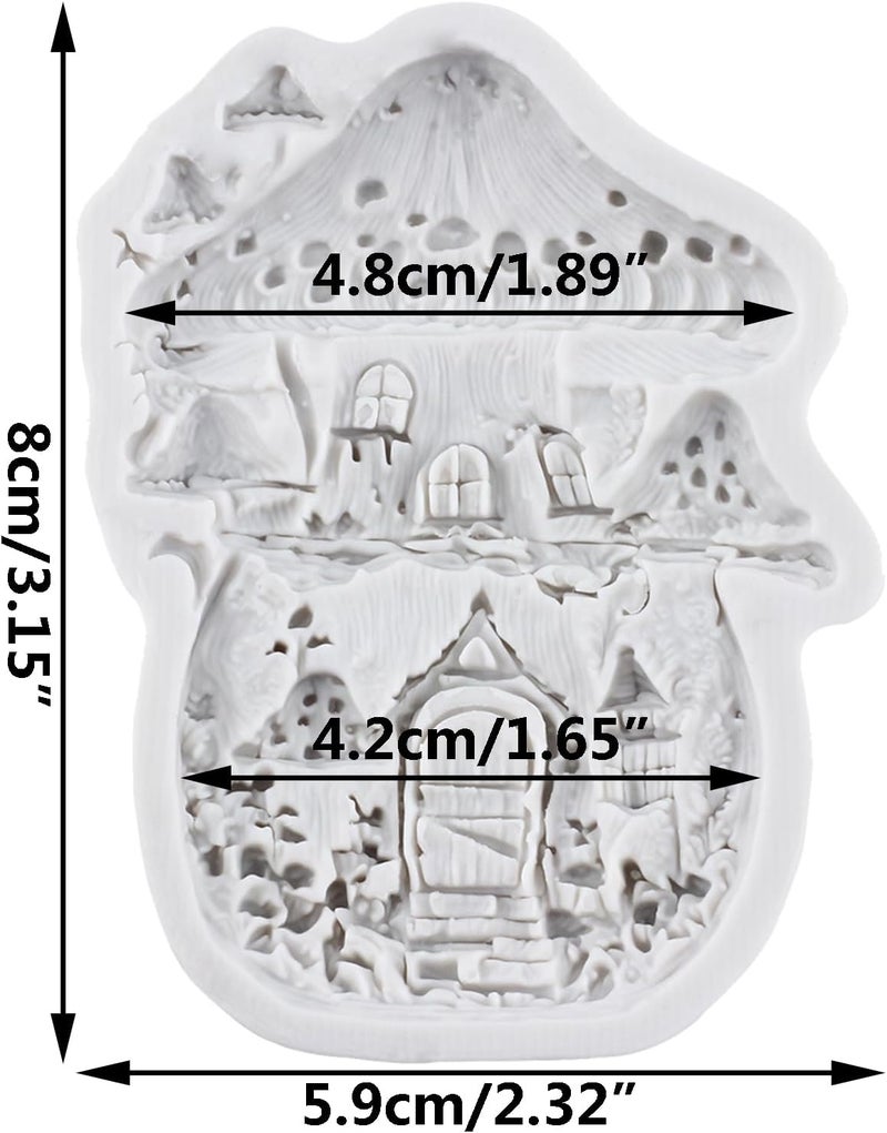 TAOXIBEI Mushroom House Polymer Clay Mold Tree House Silicone Molds for DIY Crafts Epoxy Resin Casting Air Dry Polymer Clay Plaster Jewelry Making - Image 2